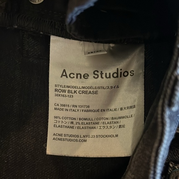ACNE Studios | The Row Straight Leg Black Crease Cropped Denim Jean Size 29/8 - Picture 9 of 13
